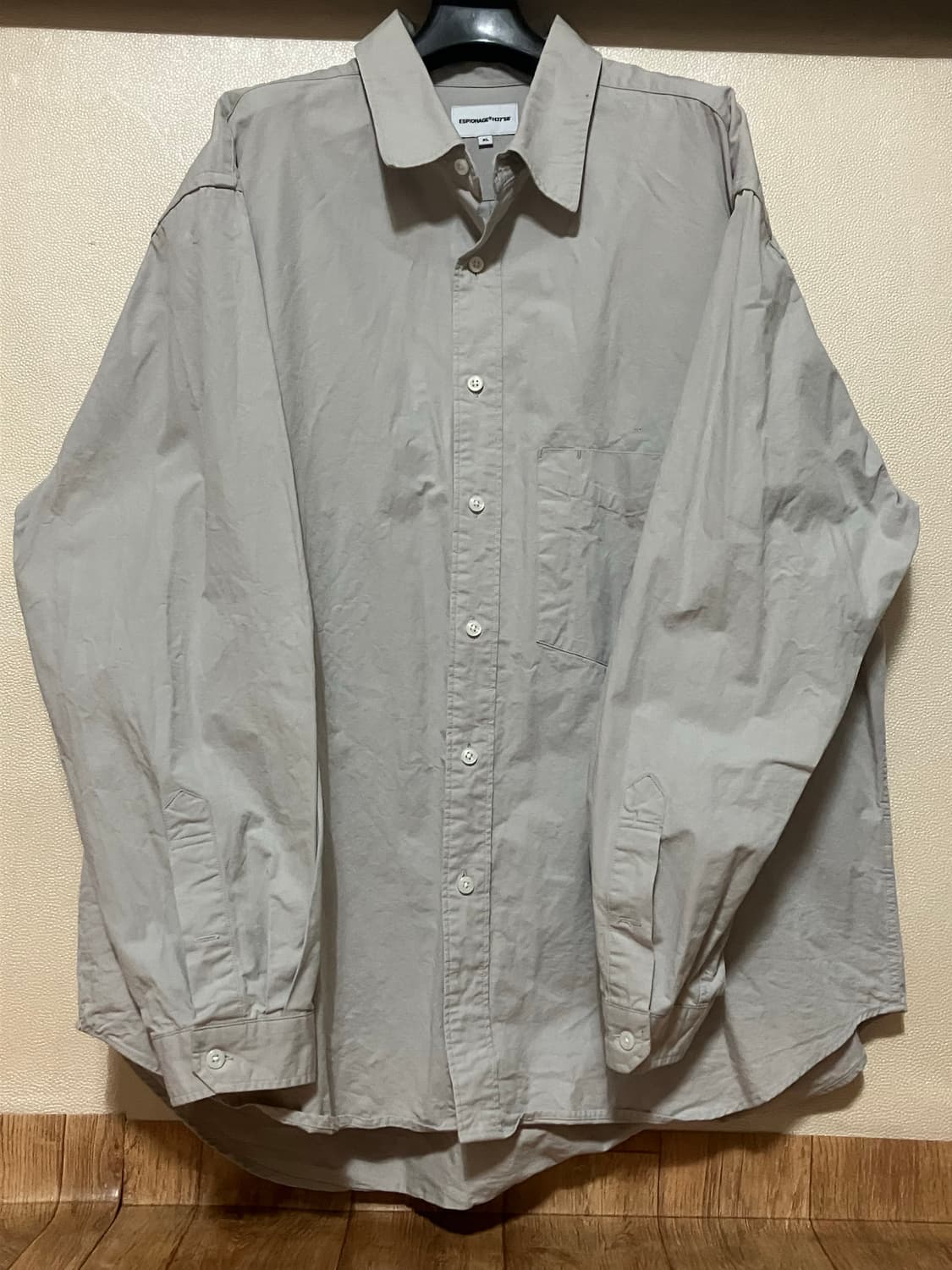 에스피오나지 - 코튼 오버 셔츠 (라이트 그레이) 상품이미지1