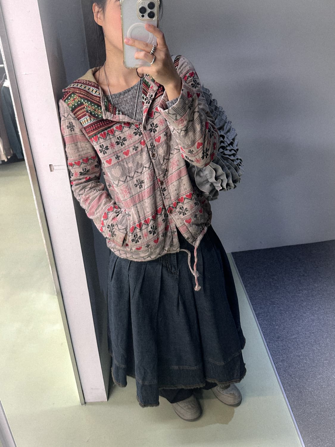 denim pleats skirt 상품이미지2