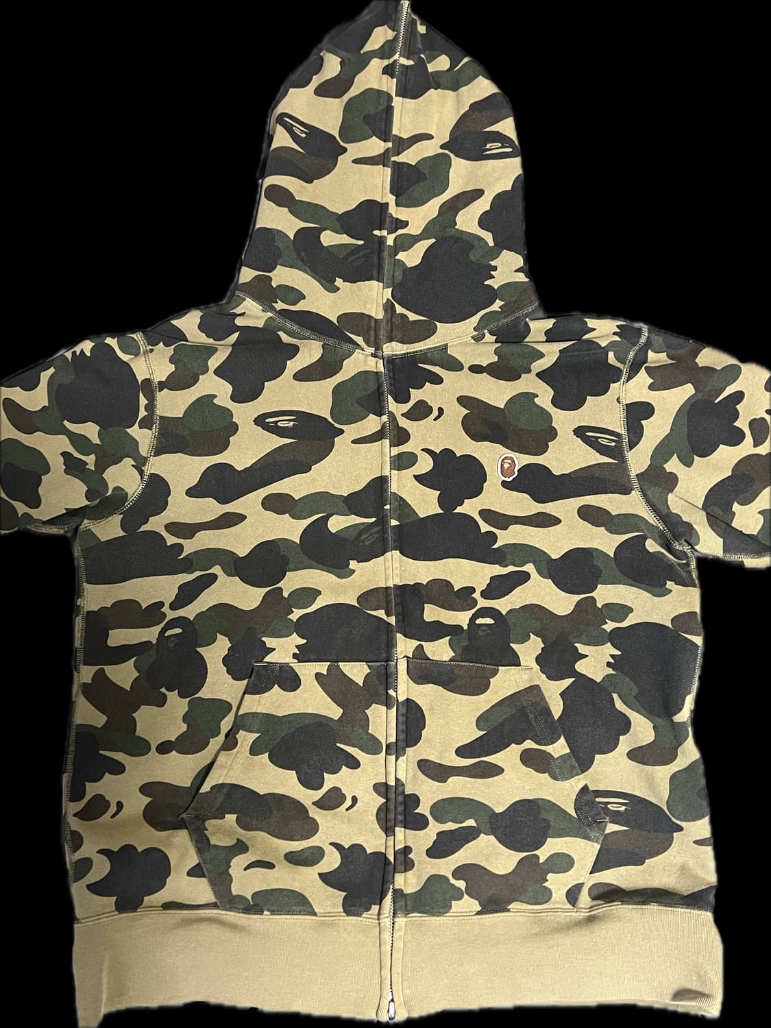 베이프 원포인트 카모 후드집업 녹계 (L) 상품이미지1