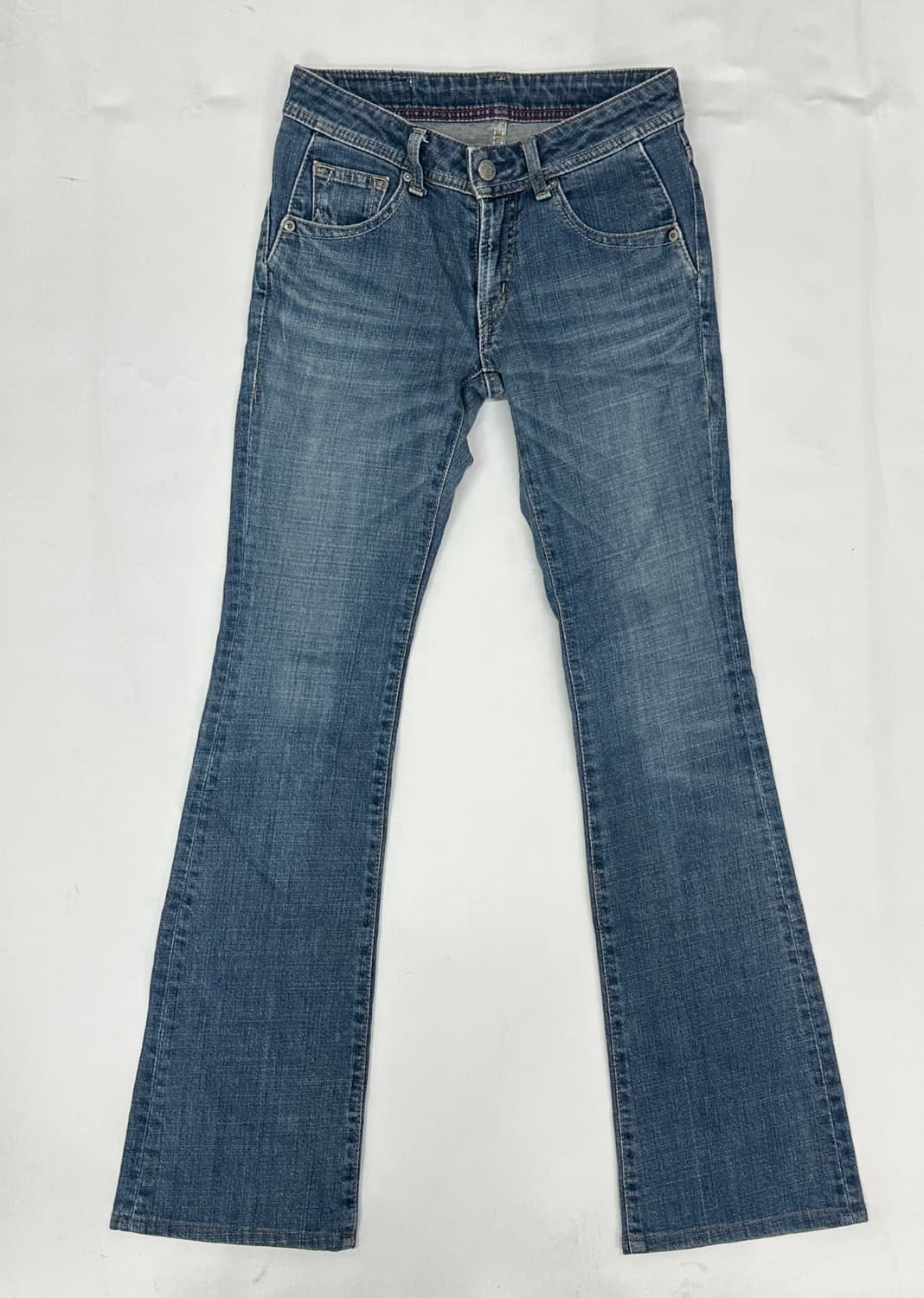 ⭐️y2k 로우라이즈 슬림 워싱 부츠컷 데님팬츠 ⭐️청바지  핀터 중청 상품이미지2