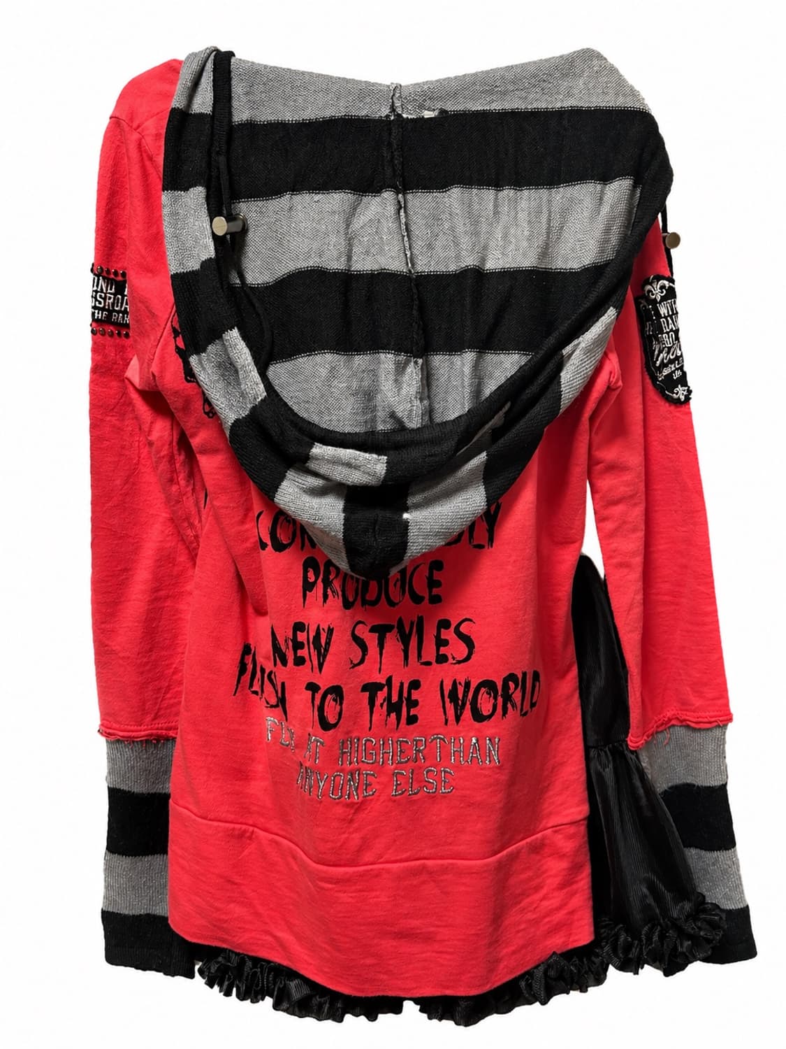 ghost of harlem 고스트오브할렘 스트라이프 레드 펑크 후드티 상품이미지2