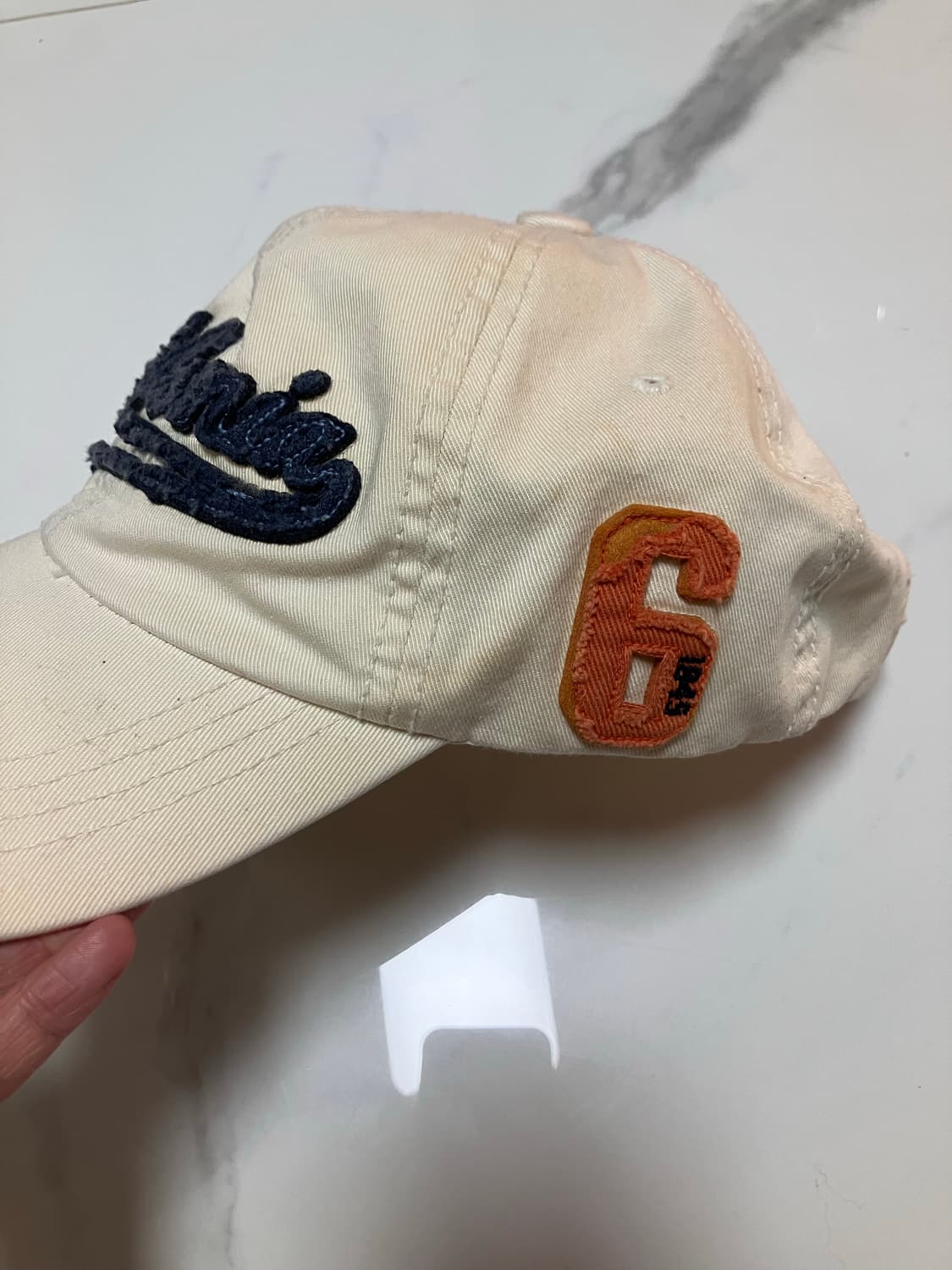 whoau Y2K 빈티지 볼캡 모자 크림 베이지 상품이미지3