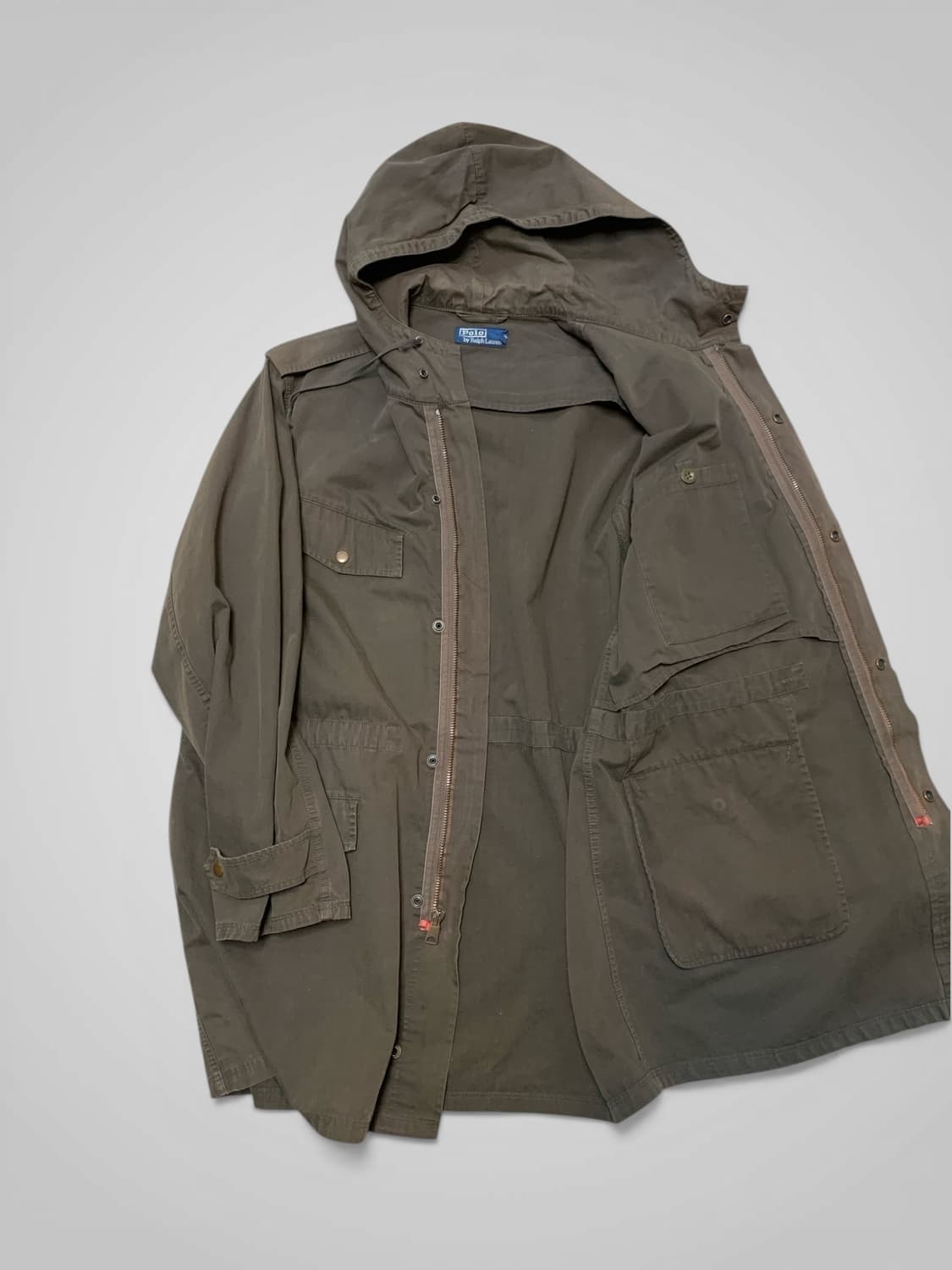 [L/두산]폴로 카키 브라운 밀리터리 모즈 파카 상품이미지2