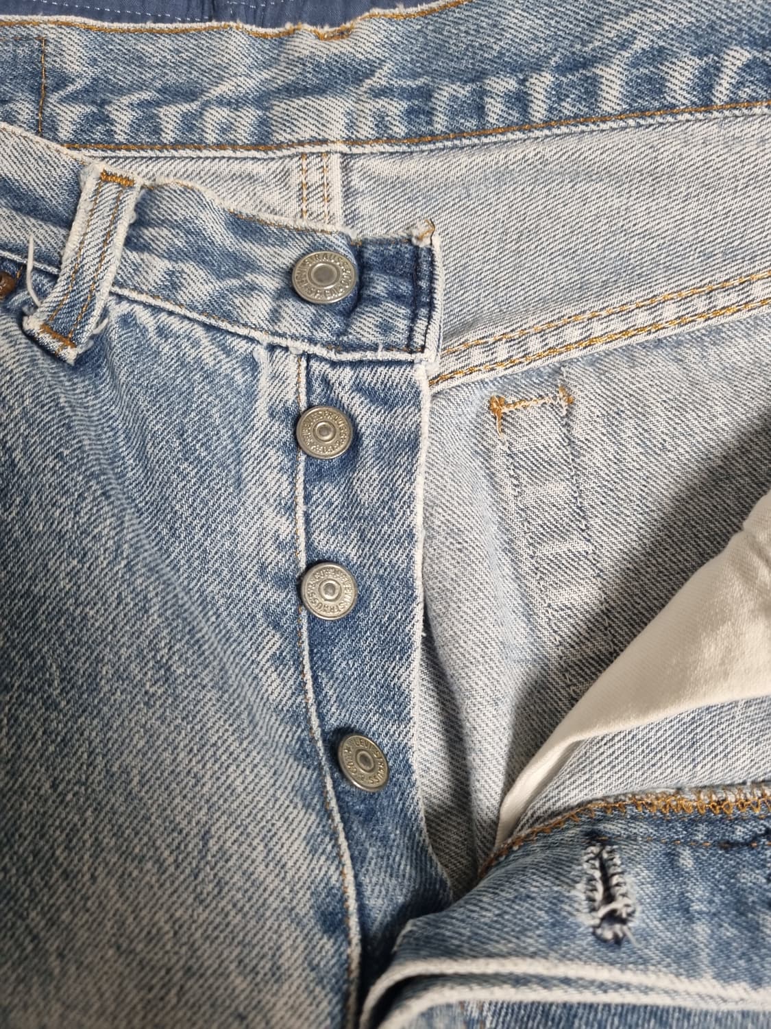 80s미제리바이스501 중청 워싱 컷팅 상품이미지4