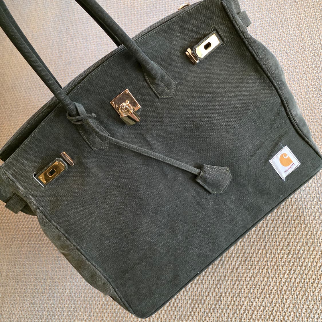 [역작, 희귀] 칼하트x그레잇랜드 버킨백 오마주 덱 밀리터리 텐트 칸바스 상품이미지9