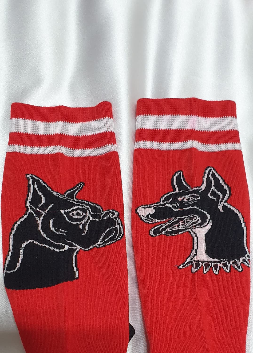 그린 블랙 레드 카모 스노우 눈꽂 불독 강아지 디젤 양말 상품이미지9