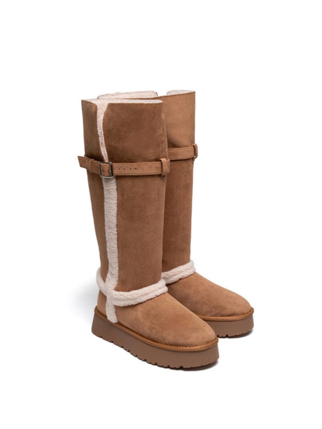 포른른 스트랩 퍼 롱부츠 상품이미지3