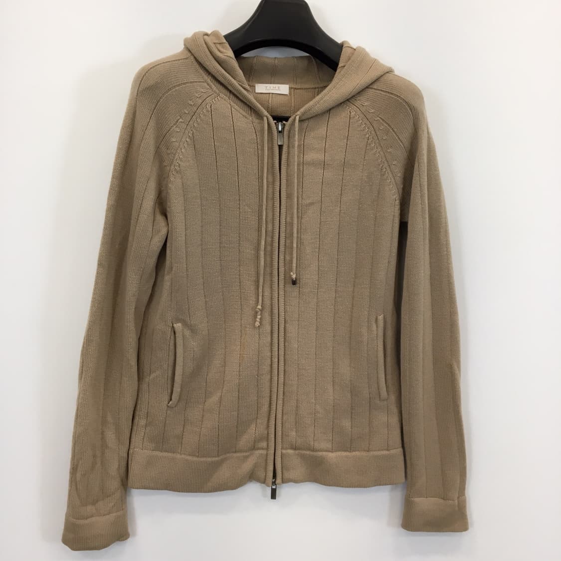 TIME 타임 한섬 울 100% 후드 니트집업 90 FREE  상품이미지1