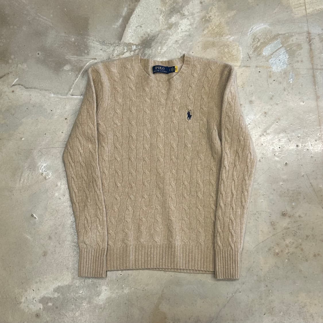 S 폴로랄프로렌 베이지 케이블 울 니트 스웨터 0425 가격 = 7  상품이미지2