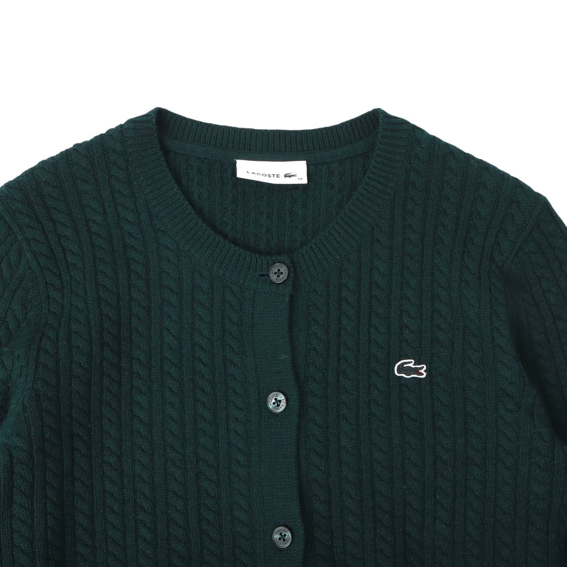 라코스테 딥그린 케이블 라운드 가디건 상품이미지2