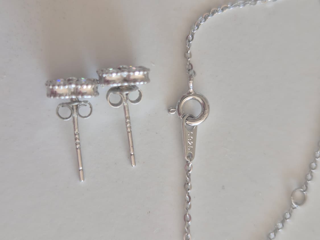 모이사나이트 s925목걸이 귀걸이 세트 상품이미지3