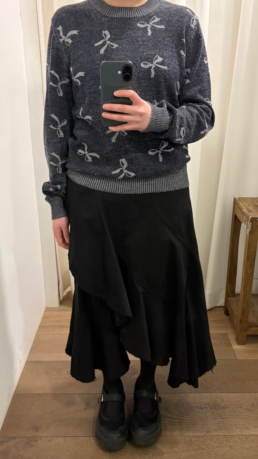 Patchwork Ruffle Wrap Skirt 상품이미지2