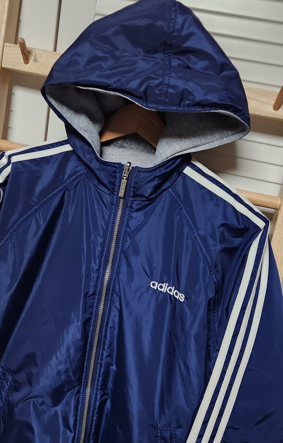 아디다스 삼선 양면 리버시블 90s 바람막이 후드 올드스쿨 자켓 상품이미지3