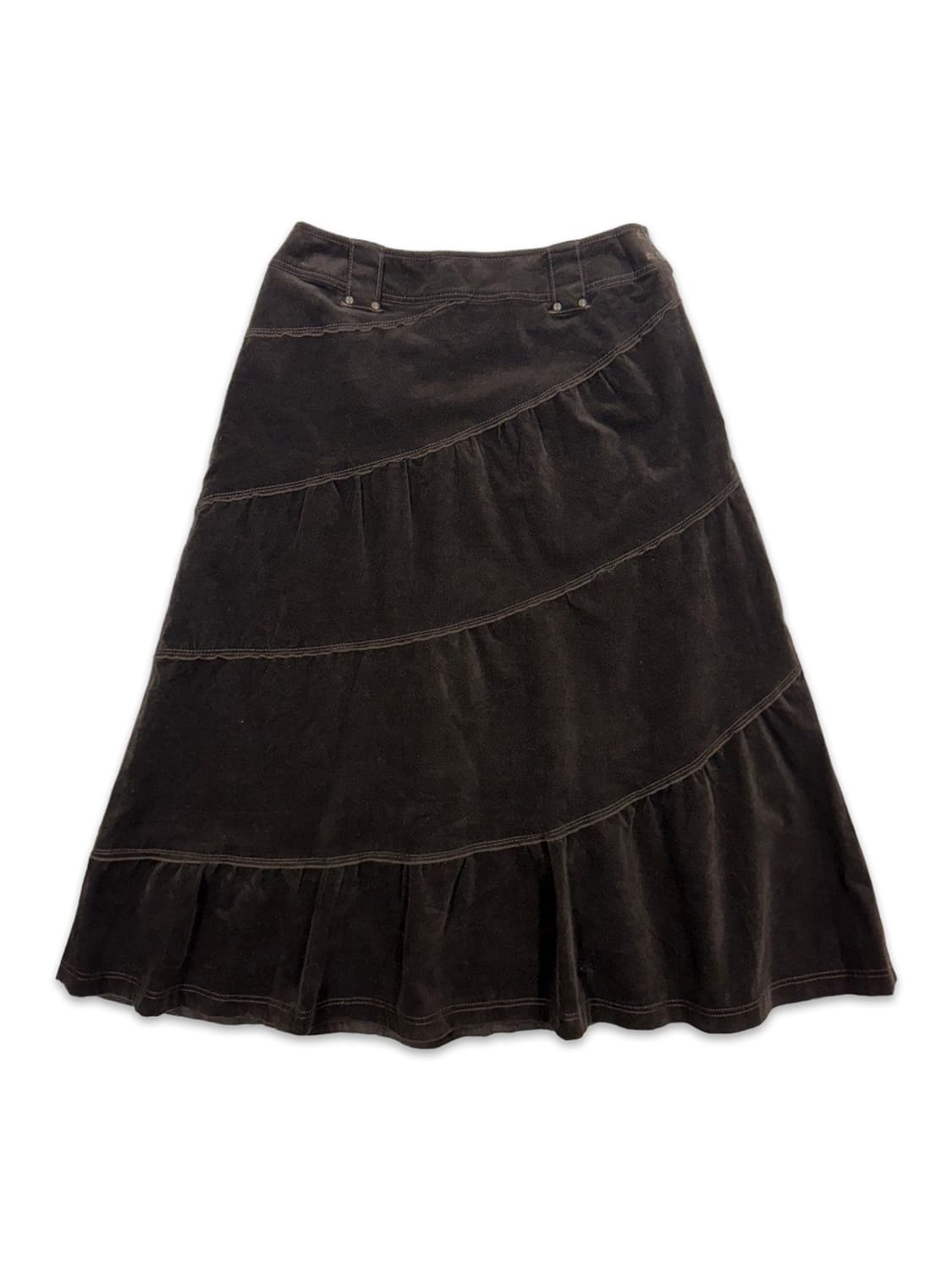 빈티지 Chris montez 브라운 모리 레이스 플레어 미디 스커트 상품이미지1