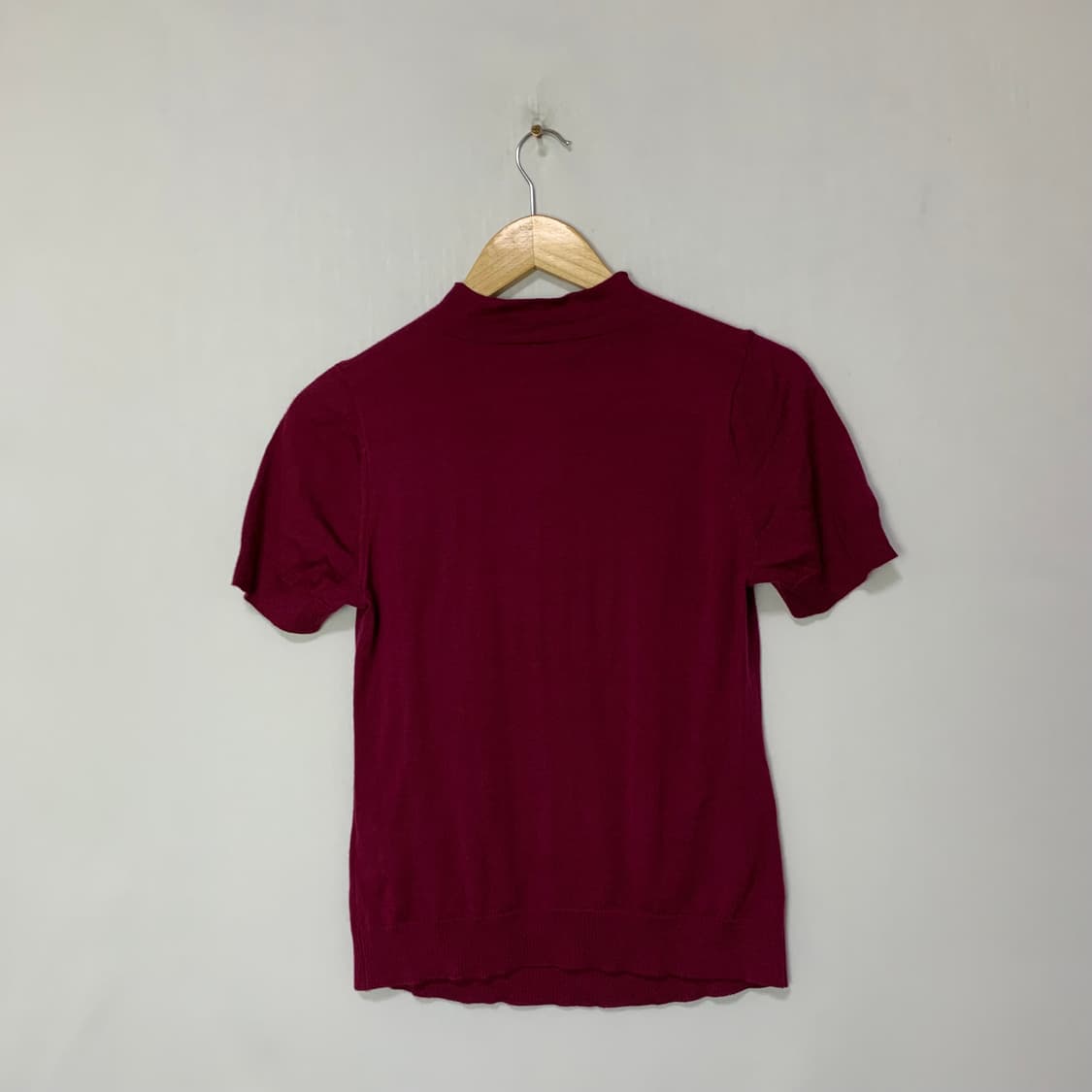 아쿠아스큐텀 빈티지 반팔 캐시미어 혼용 니트 탑 마젠타 버건디 상품이미지6
