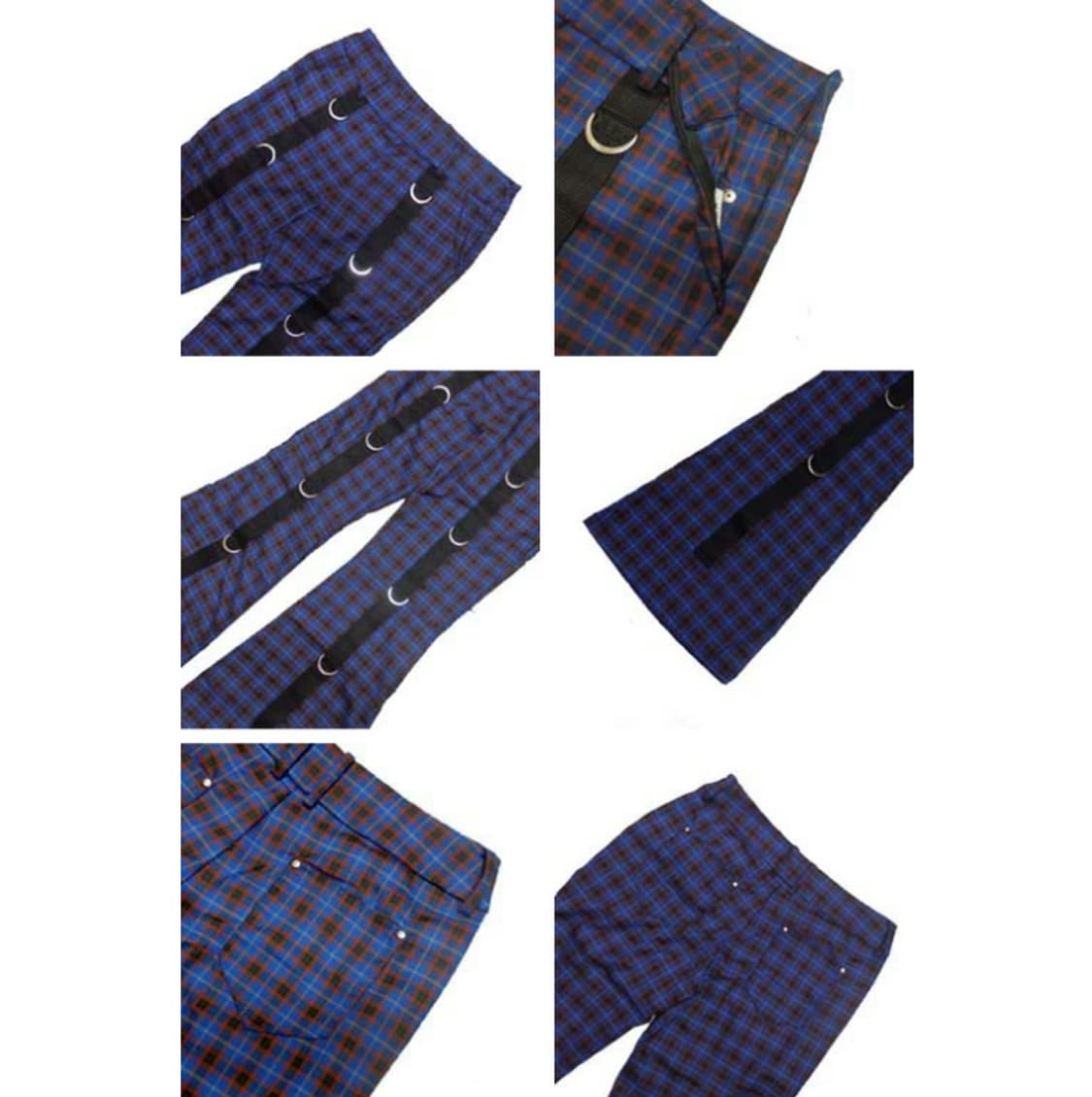 M 새제품) LISTEN FLAVOR 펑크 체크 플레어 부츠컷 바지 여자 상품이미지6