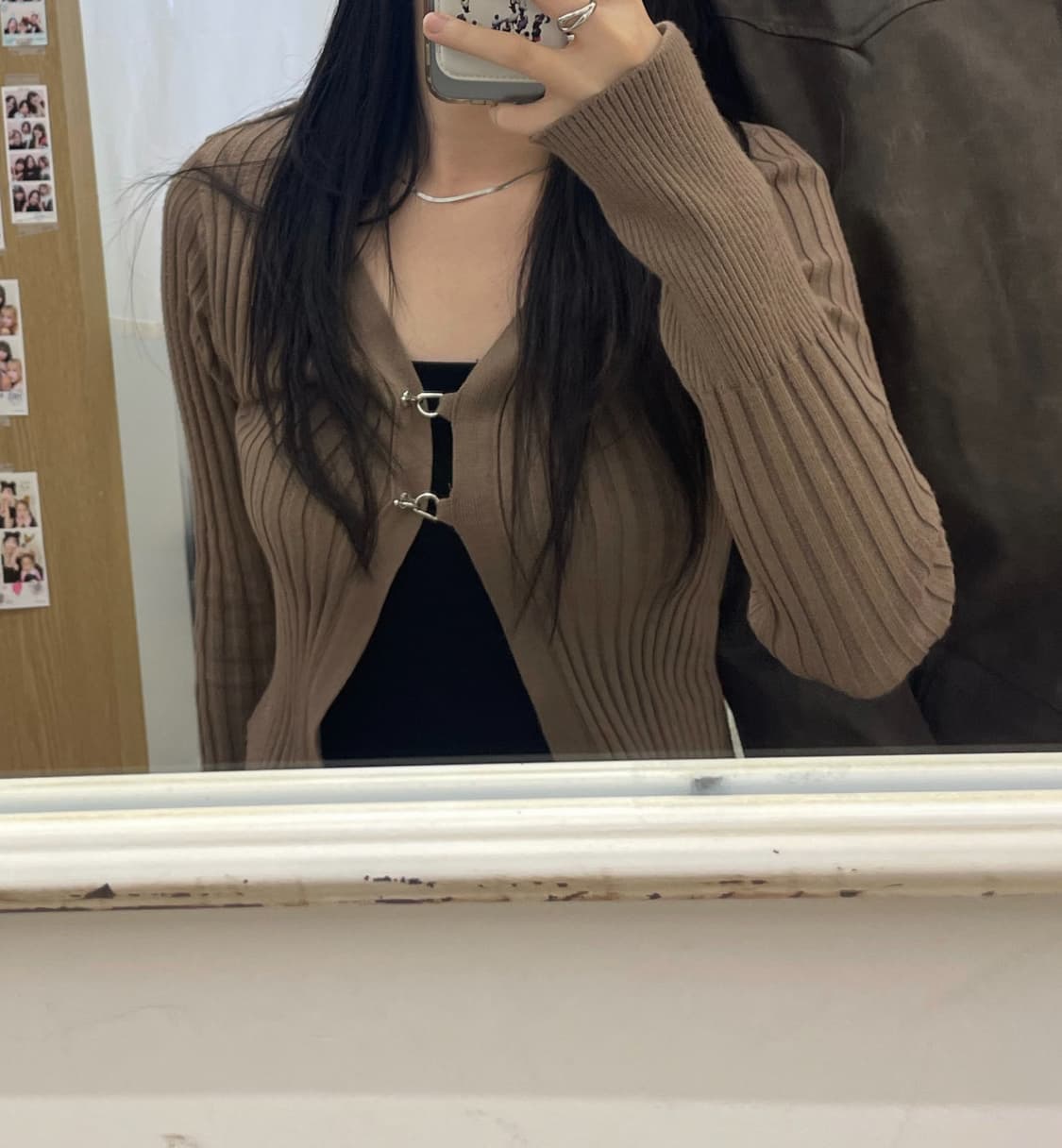 Yuse 브라운 가디건 상품이미지2