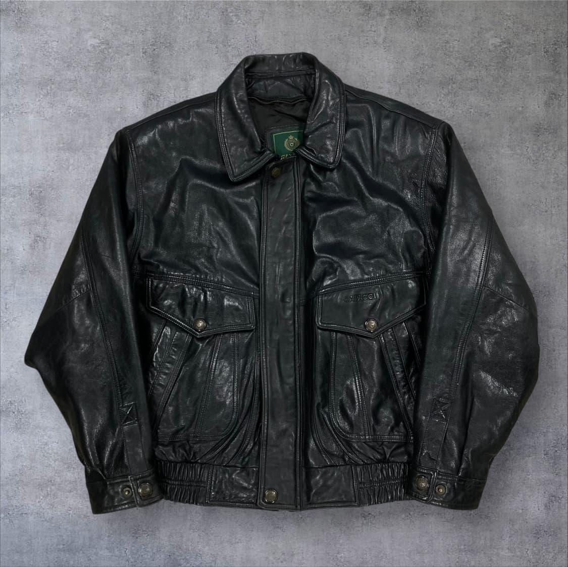VTG 블랙 컬러 양가죽 봄버 자켓 상품이미지1