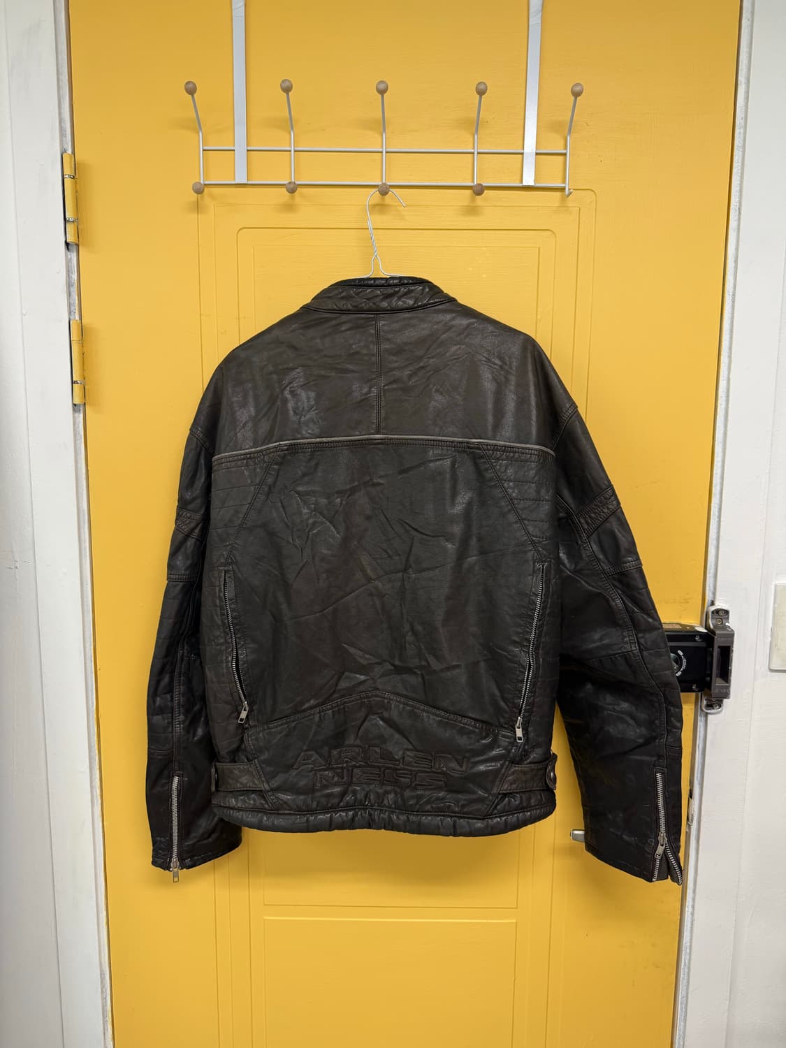 Usa leather racing jacket 미국 가죽 레이싱 자켓  상품이미지8