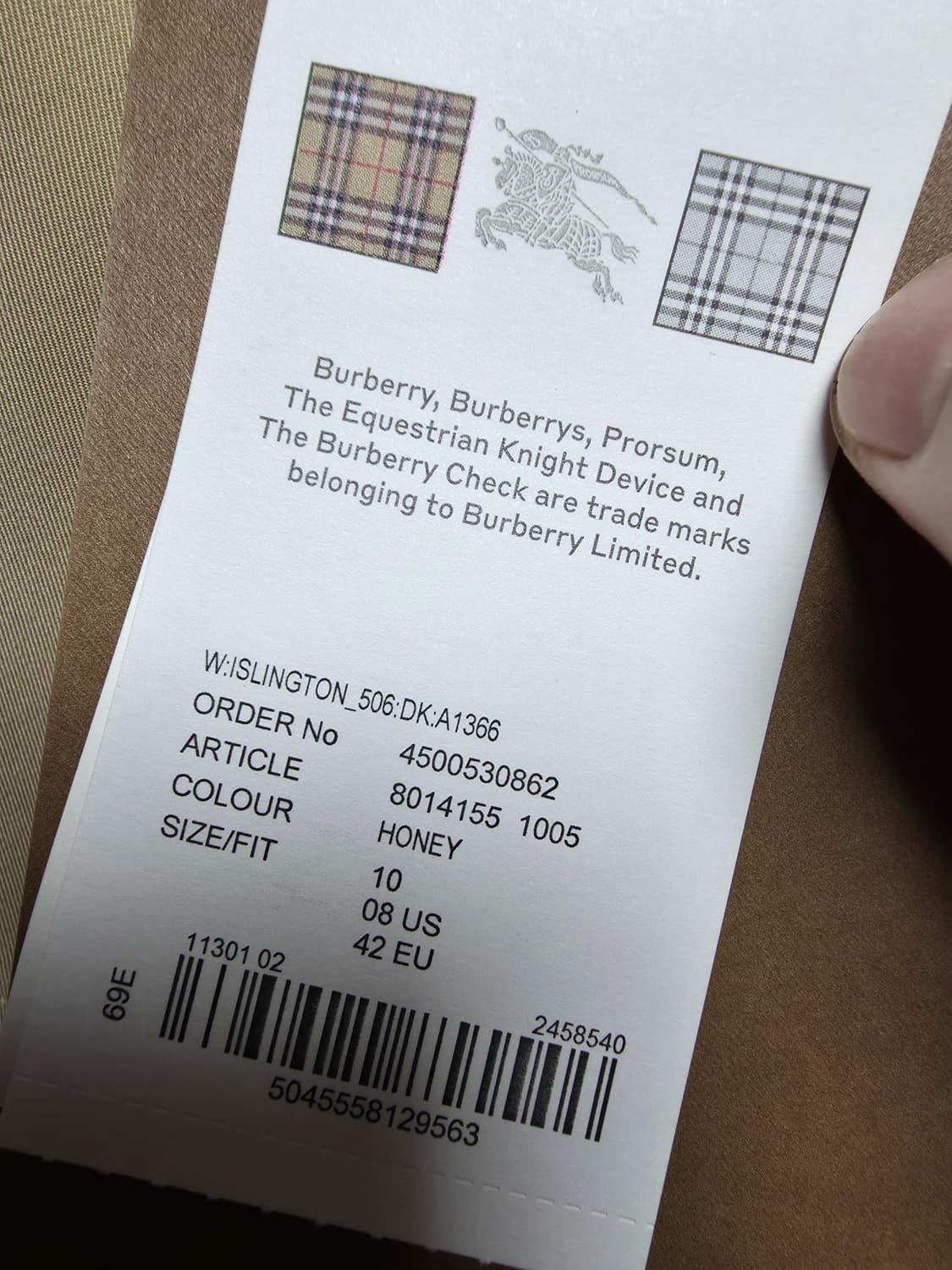 버버리 이즐링턴 허니 컬러  트렌치코트 새상품 42eu사이즈  판매해요 상품이미지6