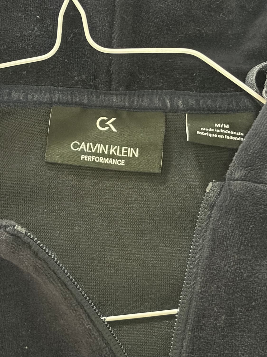 켈빈클라인 네이비 벨벳 후드집업 상품이미지2