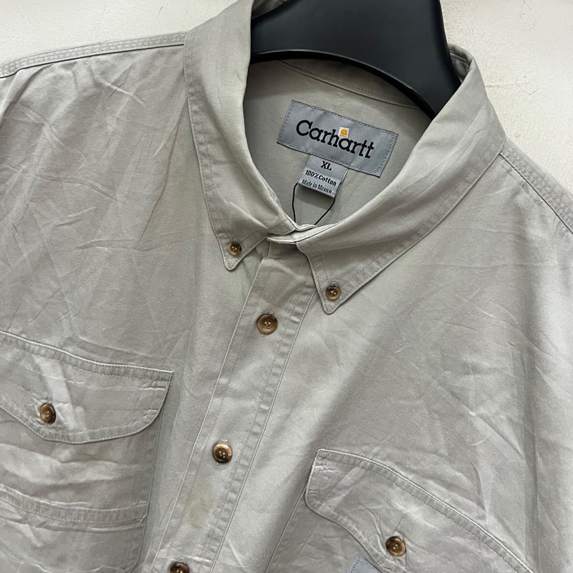 칼하트 리메이크 아이보리 반팔 워크 셔츠 XL~2XL 상품이미지3