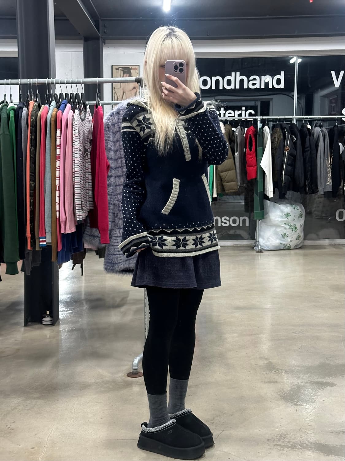 히스테릭글래머 노르딕 후드 버튼 니트 상품이미지2