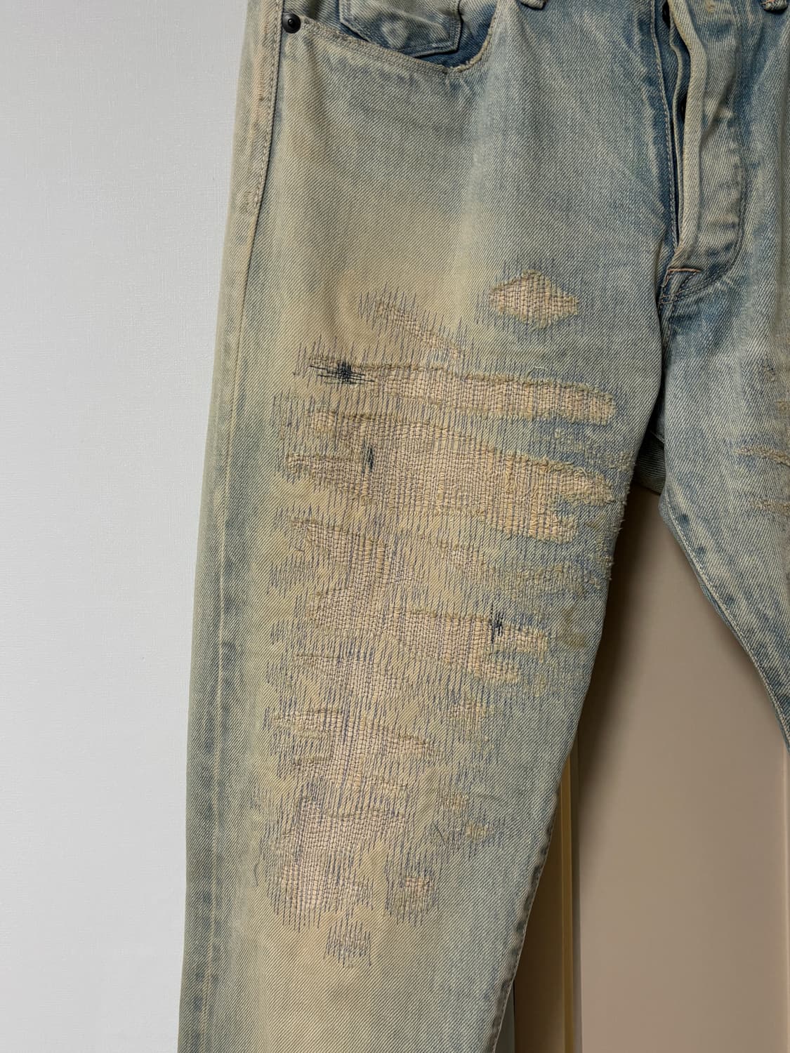 KURO 데미지 워싱 청바지 32추정 상품이미지4