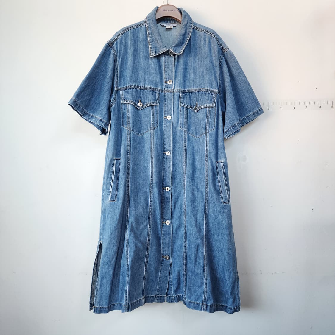 쥬시주디 데님 반팔 롱 원피스 상품이미지1