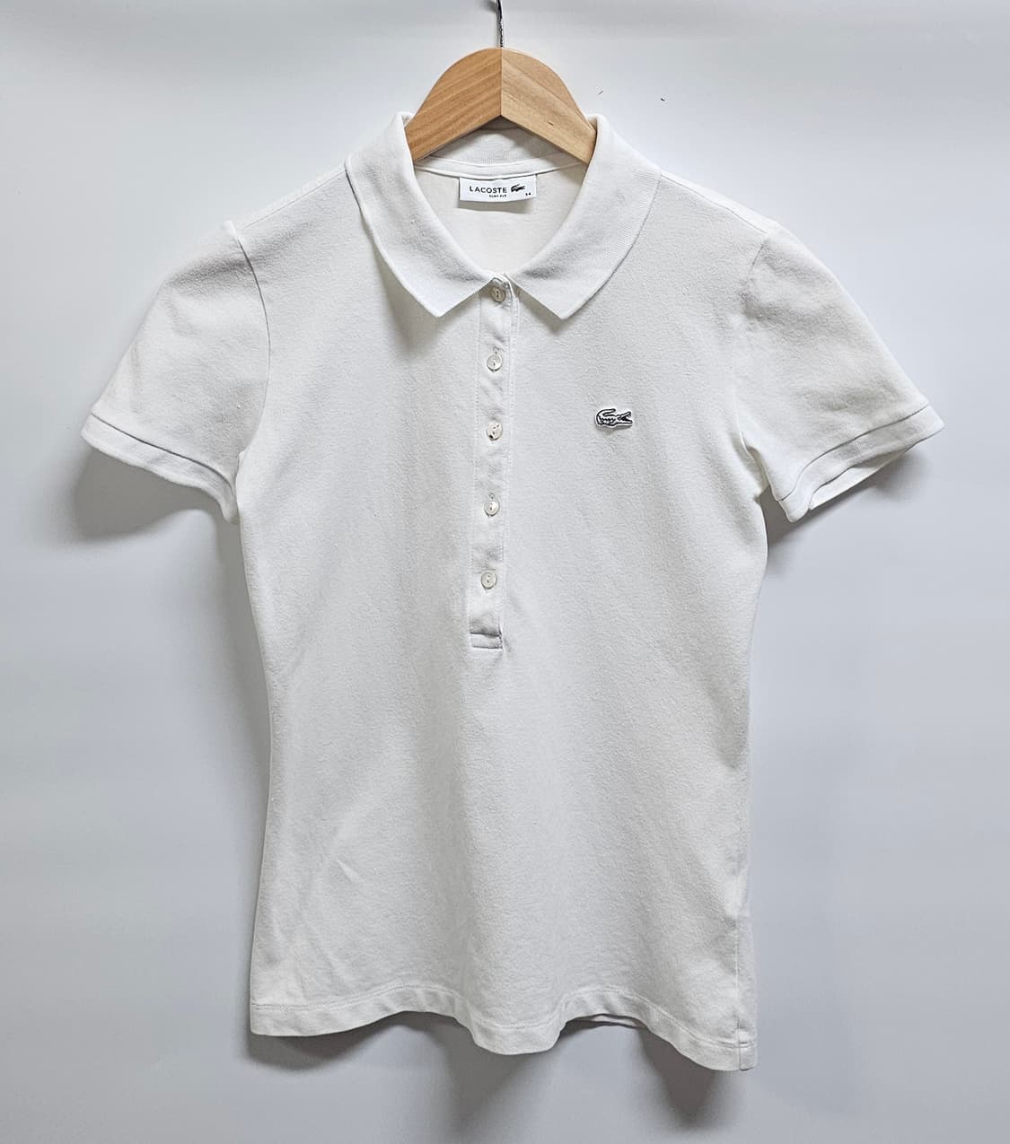 라코스테 여성 화이트 반팔 카라티 34 상품이미지1