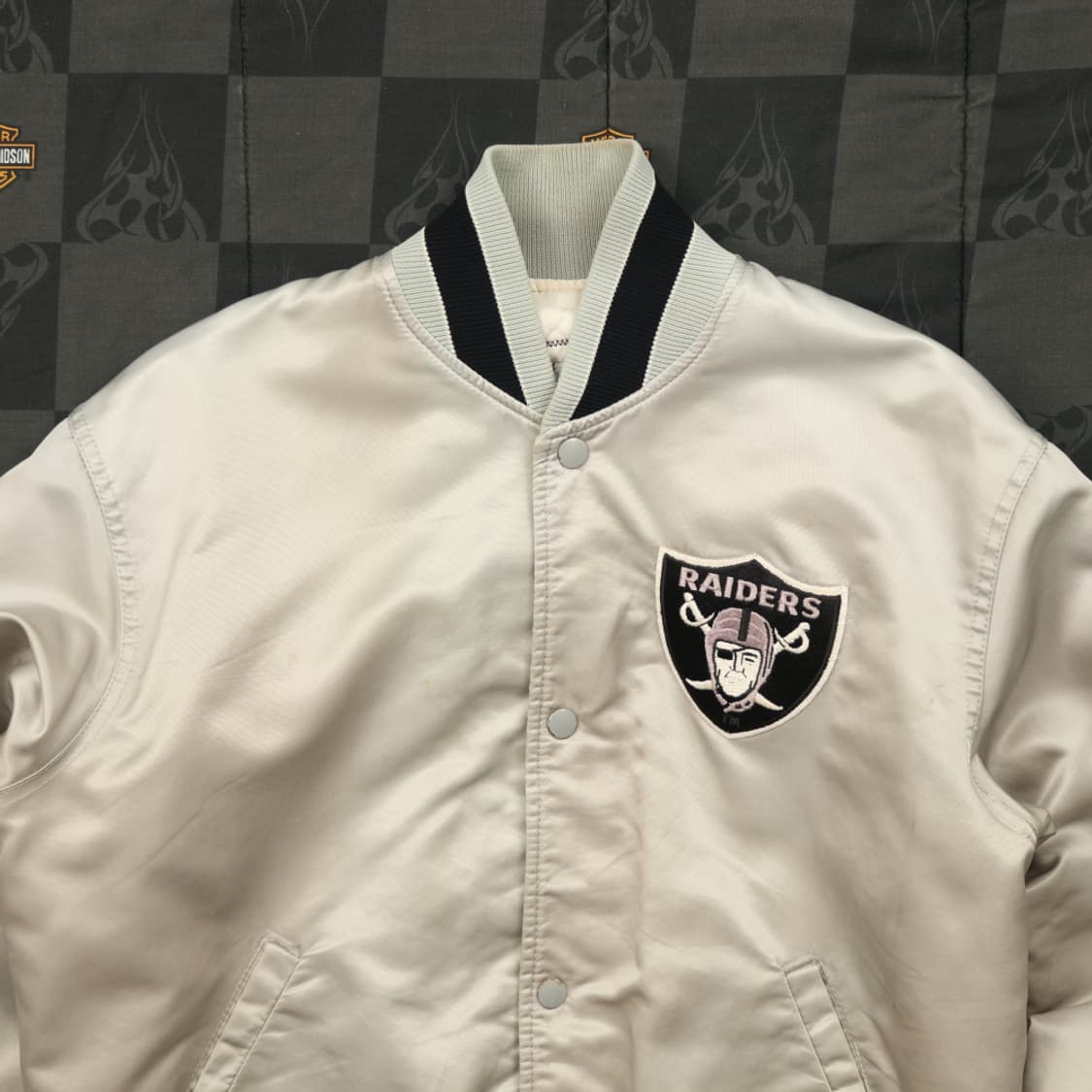 90S 스타터 오클랜드 레이더스 스타디움 자켓 L B18 상품이미지2