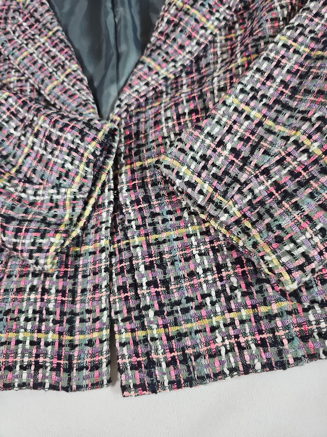 [4] (japan) DKNY 빈티지 7부 소매 트위드 자켓 상품이미지5