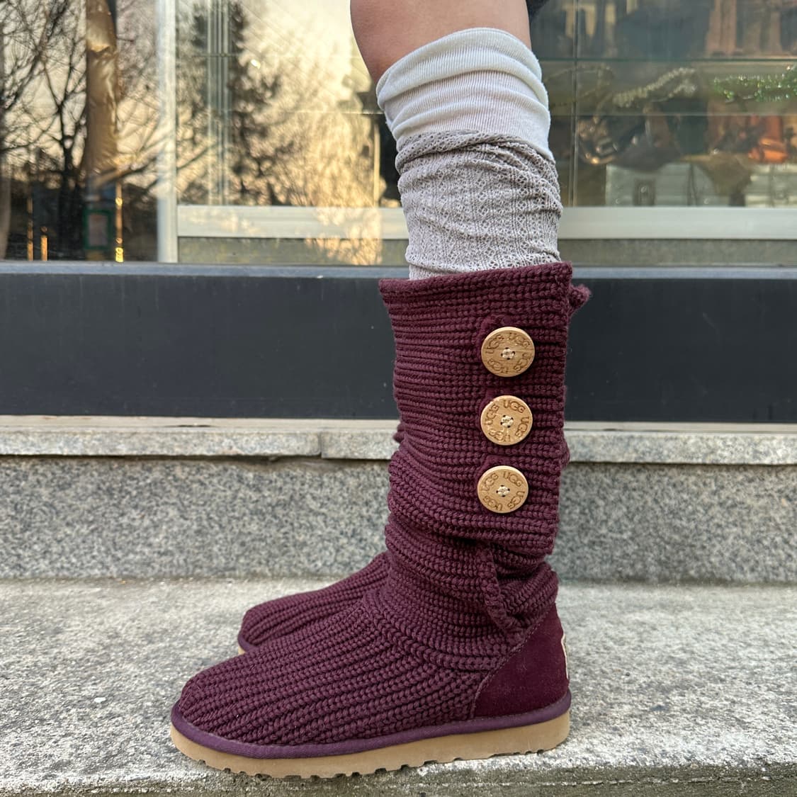00s 베리 레드 어그 카디 니트 부츠 상품이미지6