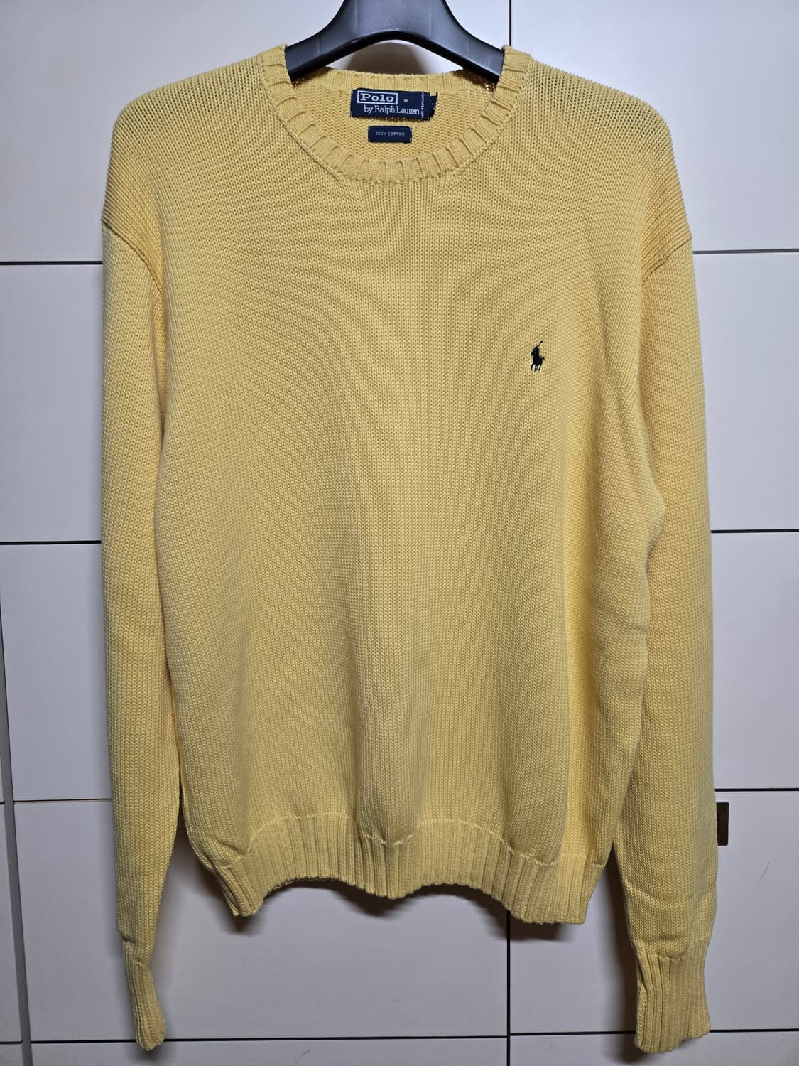 폴로 랄프로렌 남성 코튼 엘로우 니트(XL사이즈) 상품이미지1