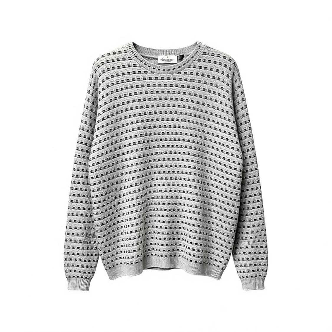 USA VINTAGE 니트 라운드넥 미니 스티치 패턴 디테일 그레이 상품이미지1