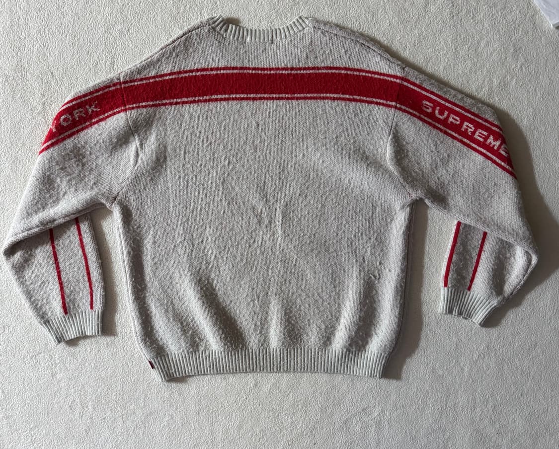 슈프림 백 스트라프 스웨터 화이트 XL 상품이미지7