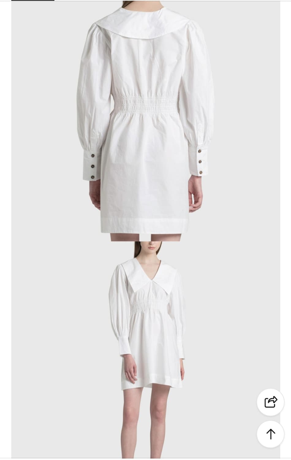 GANNI 가니 포플린 여성 화이트 원피스 상품이미지8