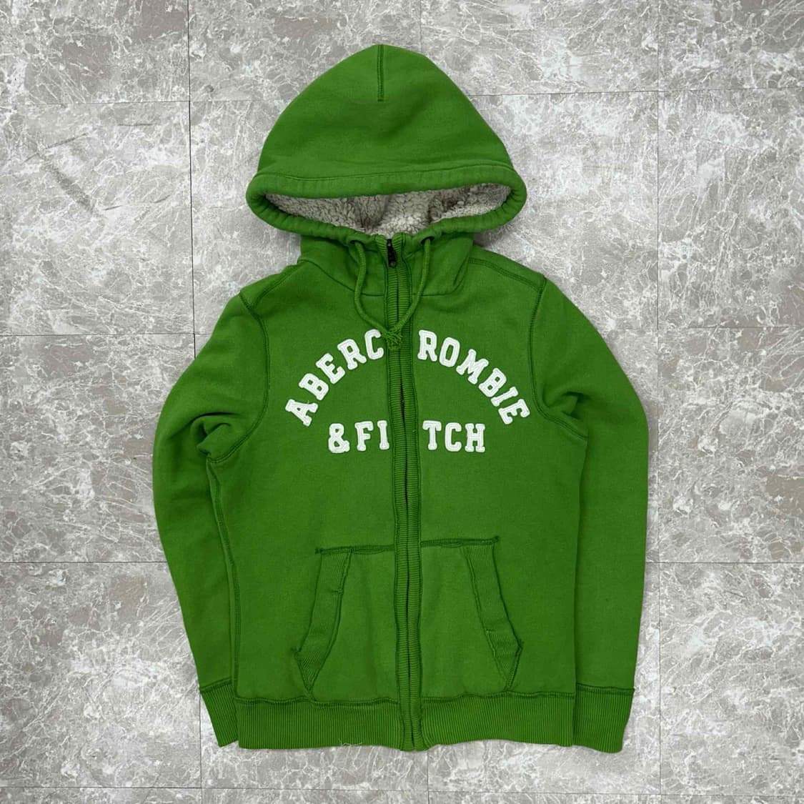 아베크롬비 y2k 울프죠 양털 스웻 후드집업 희귀져지(S) 상품이미지2