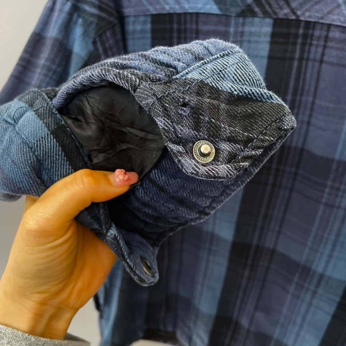 디키즈 네이비 체크 후드 워크 자켓 점퍼 L 상품이미지4