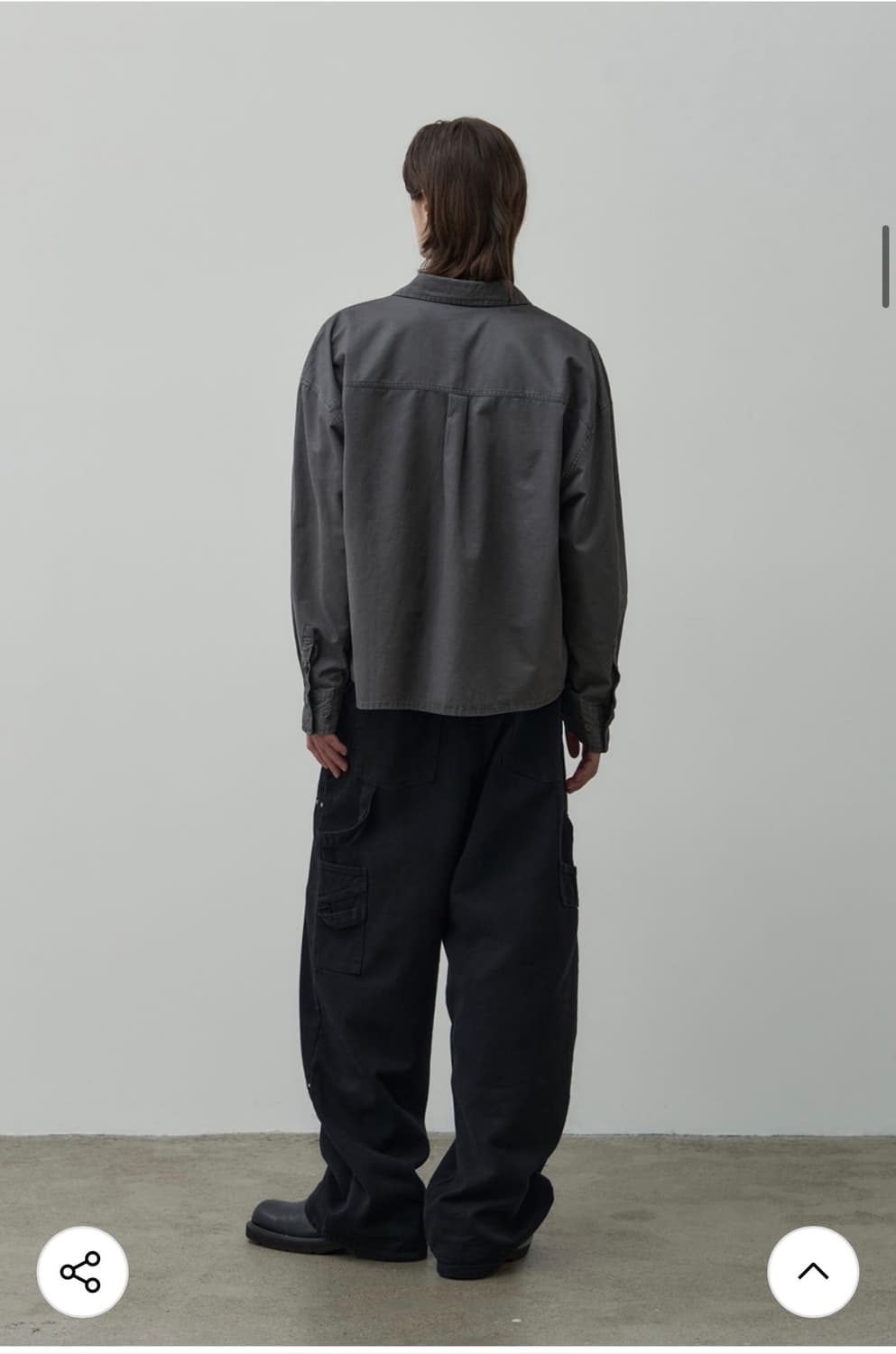 (새상품)(L) 알리스 애쉬드 가먼츠 크롭 피그먼트 셔츠 [차콜] 판매 상품이미지6