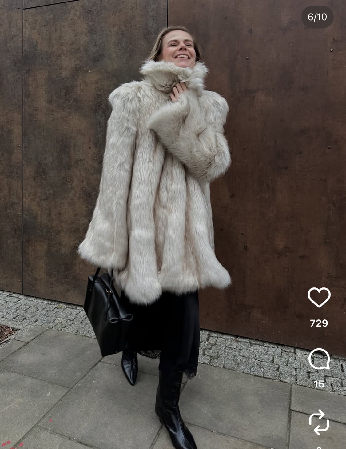 자라 페이크 퍼 숄더 코트 상품이미지5