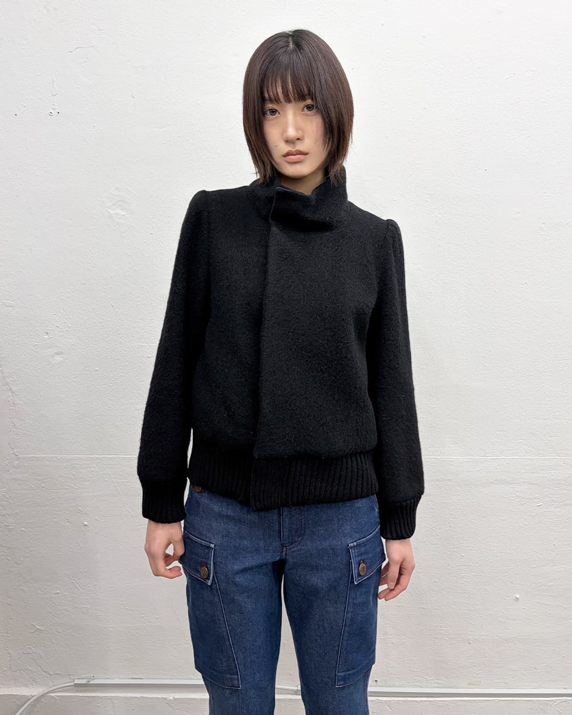 빈티지 리브드 울 자켓 상품이미지1