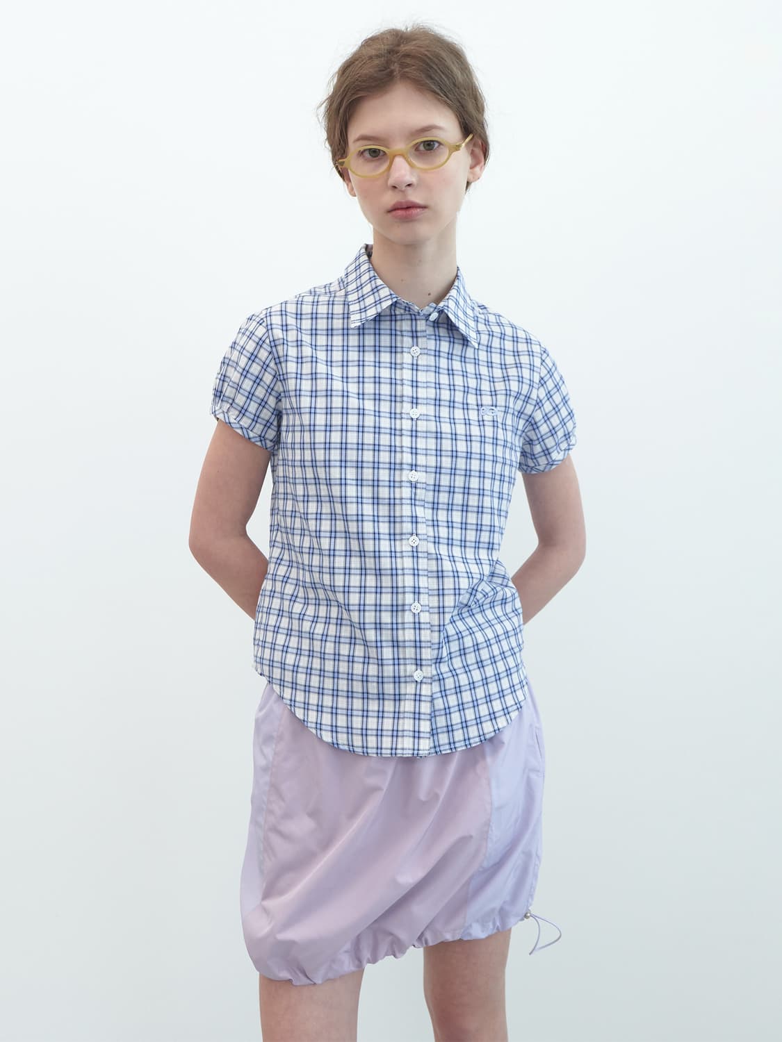 Enzoblues check half sleeve shirt 상품이미지3