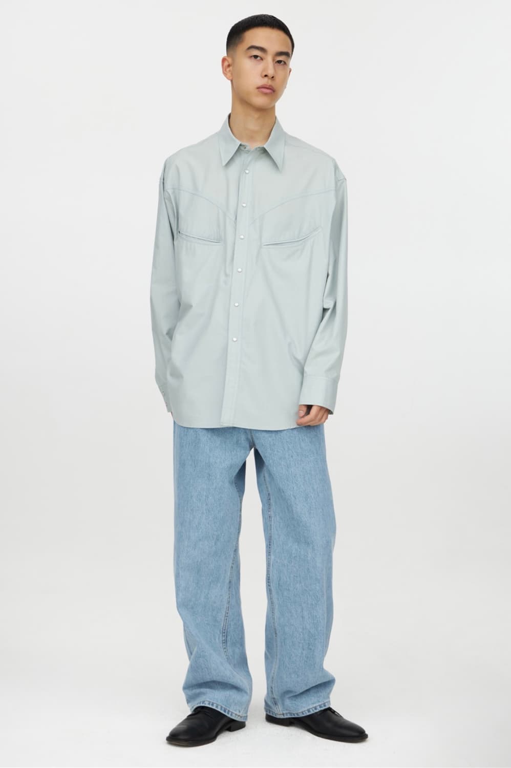 유스 웨스턴 셔츠 민트 M 상품이미지1