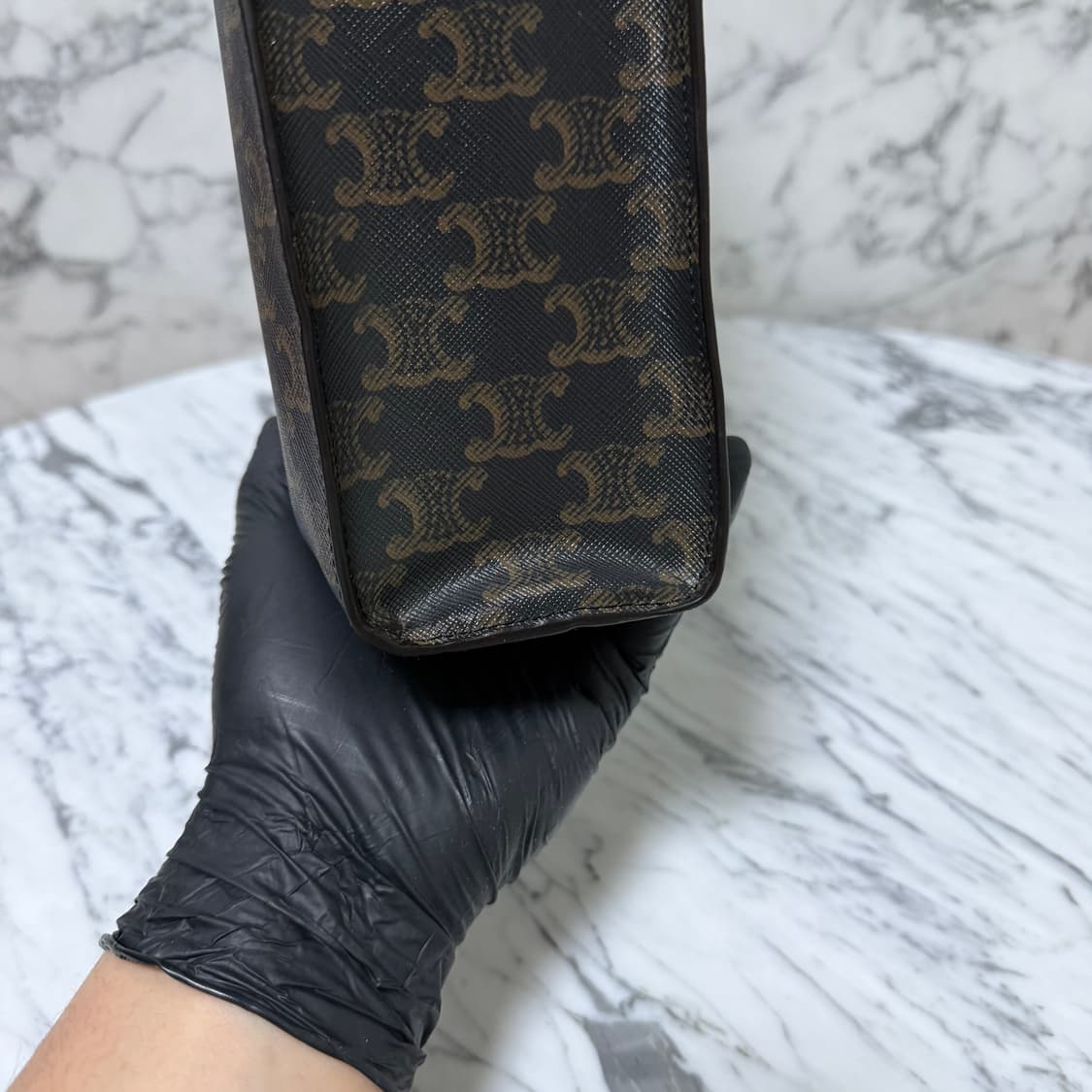 셀린느 트리옹프 캔버스 카바스 스몰 토트백 크로스백 상품이미지5