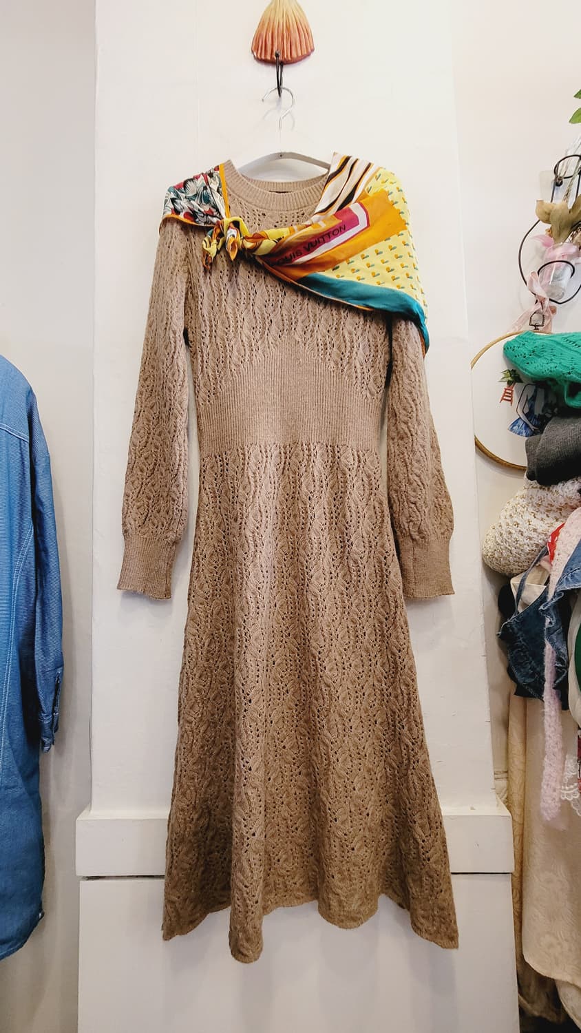 도나카란 캐시미어 실크 니트 원피스 상품이미지1