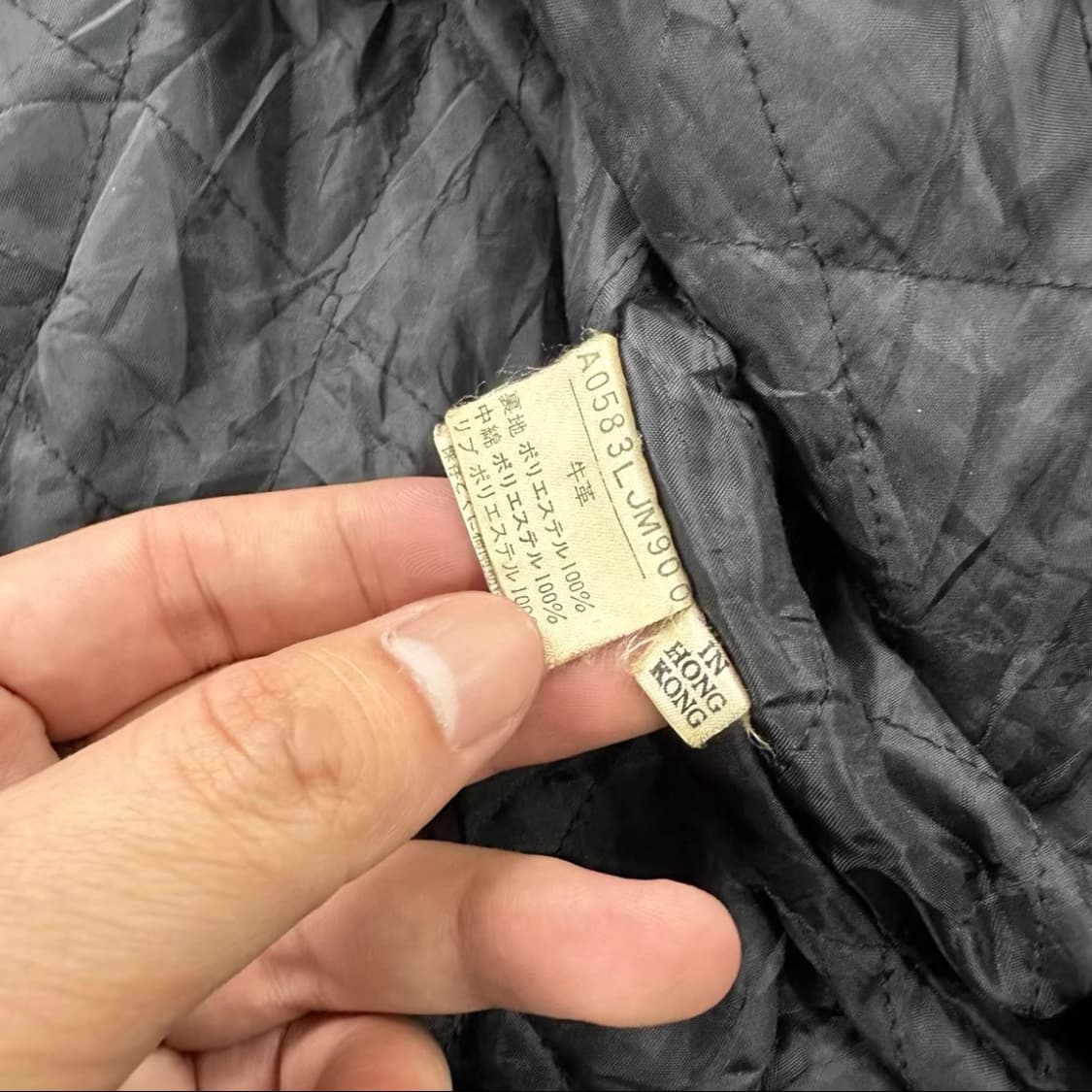 5TH CLUB] 메이드 인 홍콩 퀼팅 안감 소가죽 플라이트 자켓 상품이미지4