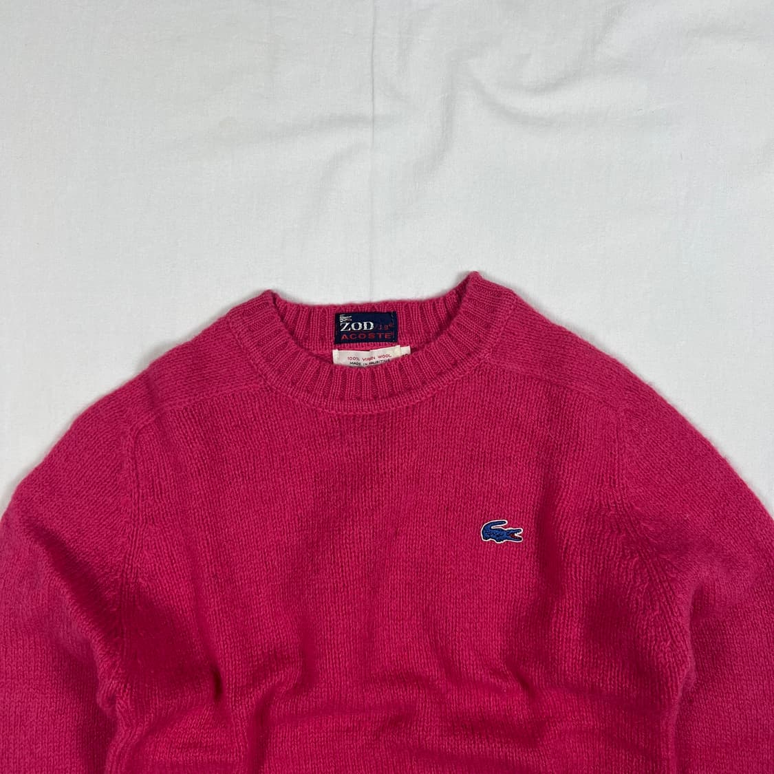 80‘s izod 라코스테 lacoste 블루 로고 니트 상품이미지2