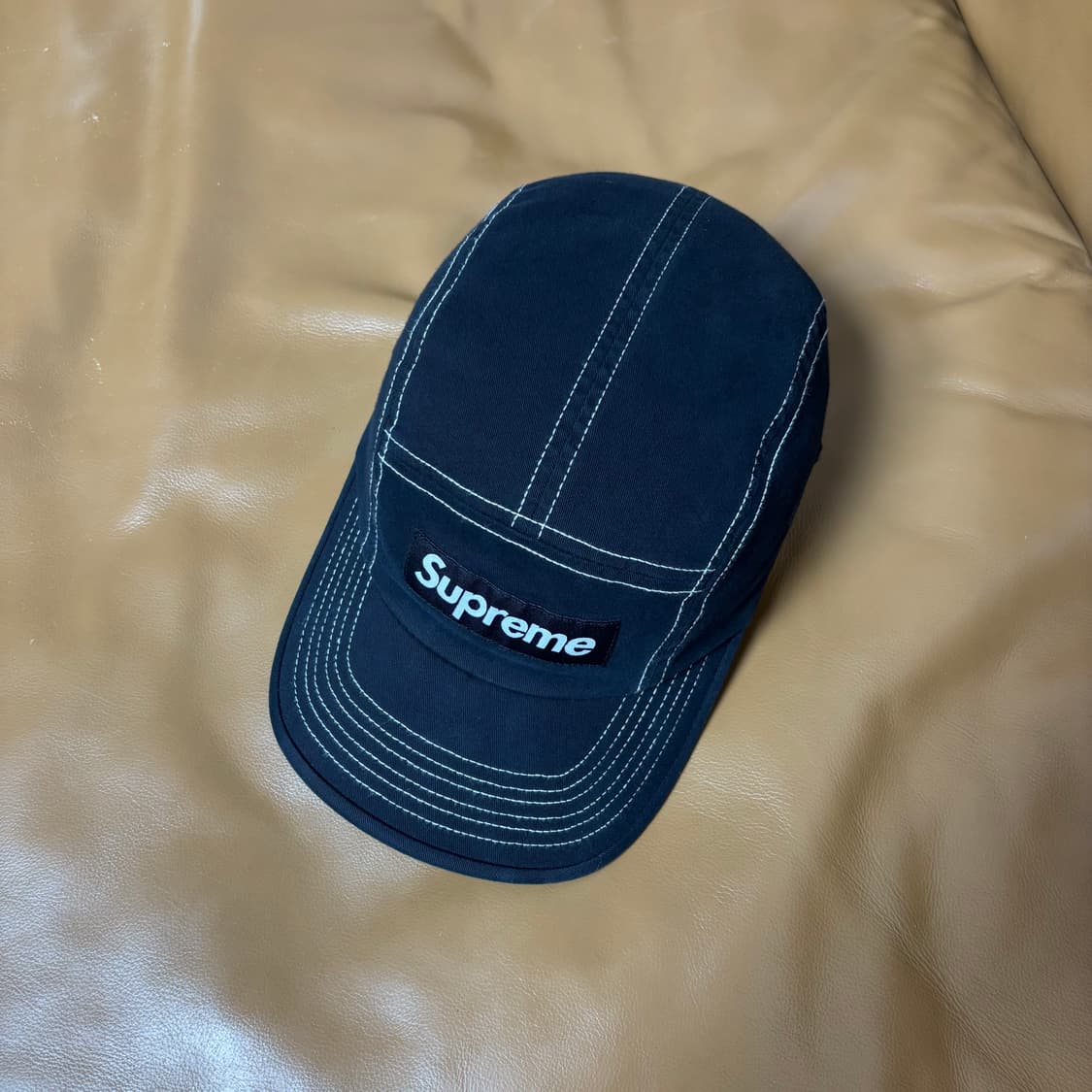 슈프림 캠프캡 모자 박스로고 22ss 투톤 트윌 블랙 상품이미지5
