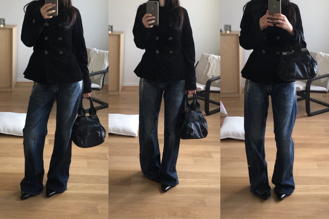 [직수입] 빈티지 diesel 레더 토트 백 블랙 상품이미지4